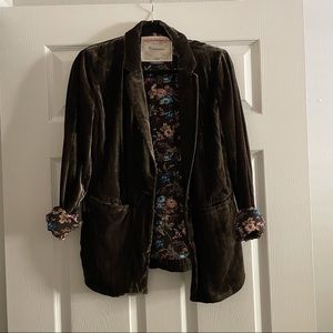 Anthropologie velvet blazer